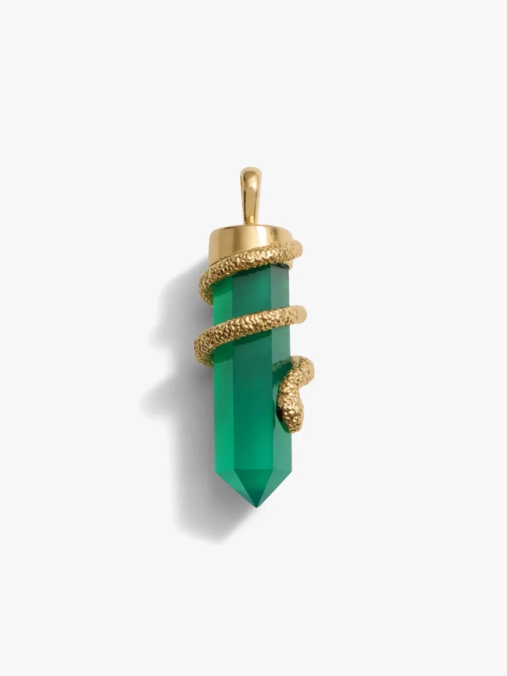Awe green onyx snake amulet pendant